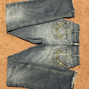 Ariat Women's Straight Leg Jeans - Blue and Gold